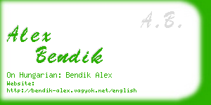 alex bendik business card